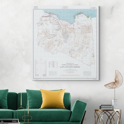 1962 Topographic Map of Libya   Elevation, Terrain, Roads & Geography