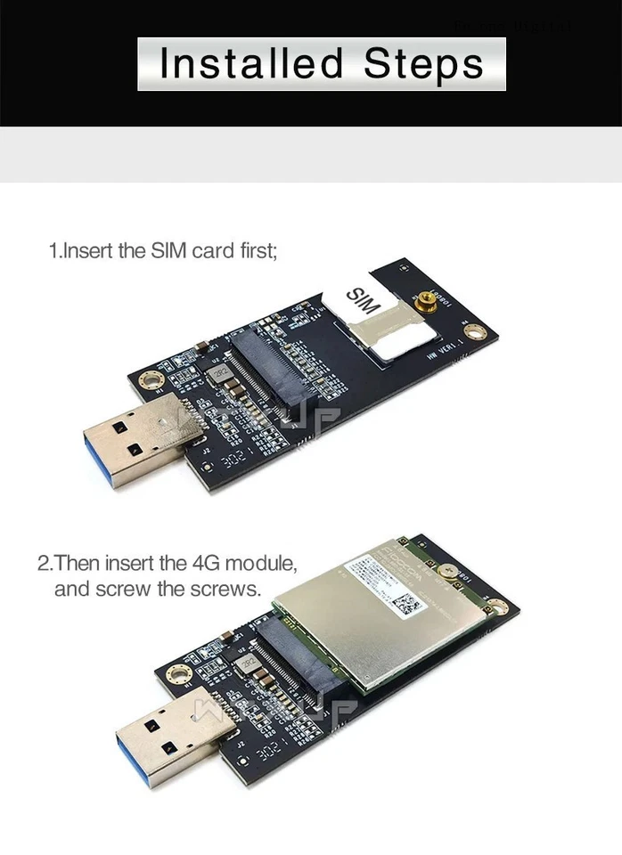 NGFF To USB 3.0 Adapter with SIM Card Slot Adapter Ngff M.2 4G 3G 4G Module Wifi - Image 3 of 4
