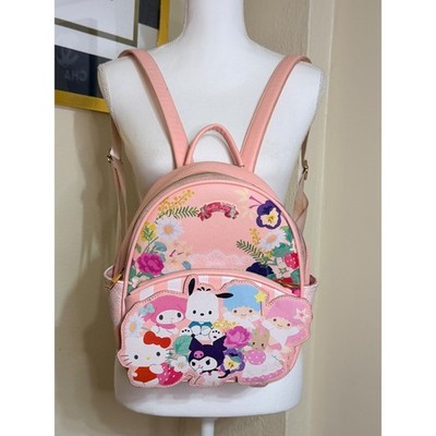 Sanrio Hello Kitty and Friends Pink Floral Mini Backpack Kawaii Characters Bag