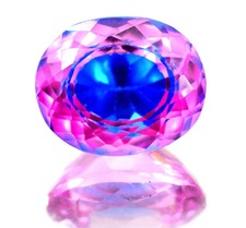 AAA  Natural Bi-Color Pitambari Sapphire 19.31 Ct Oval Cut Certified Gemstone