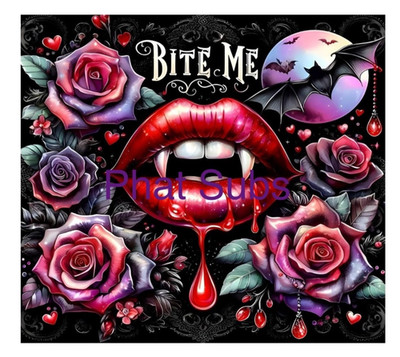 20oz Sublimation Tumbler Wrap Bite Me Vampire Ready To Press Heat Transfer