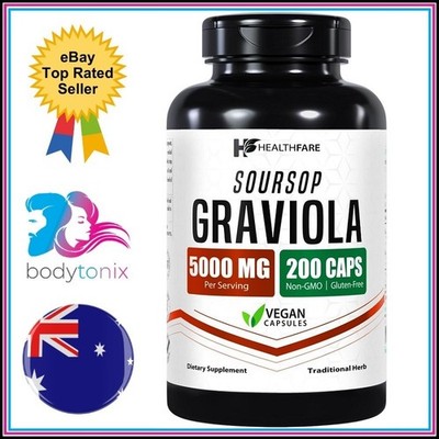 SOURSOP GRAVIOLA 5000mg Natural Cell Regeneration Immune Support Booster 200Ct