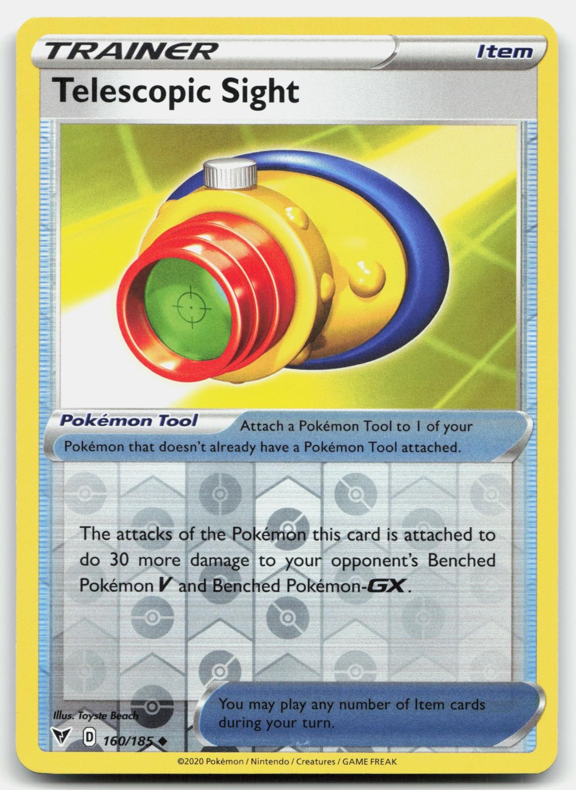 Telescopic Sight 160/185 Uncommon Vivid Voltage Pokemon Reverse Holo Near Mint