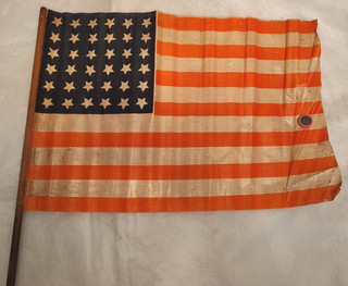 Antique 36 Star US Flag 17.5x11.75 In Rare! 36 stars only lasted 2 years 1865 7
