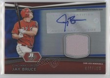 2012 Bowman Platinum Auto Relic Blue Refractor 41/199 Jay Bruce #AR-JB Auto 3m8