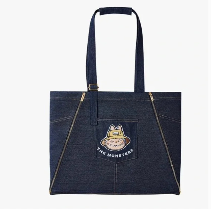 LABUBU THE MONSTERS FALL IN WILD SERIES-Denim Apron Bag Tote NWOT