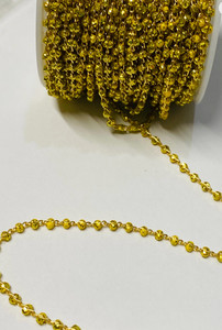 Authentic 18k gold plated beaded sparkle enamel chain 17 feet bulk