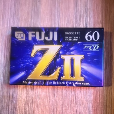 Fuji ZII 60 Recordable Cassette Tape 60 min Black Extraslim Case