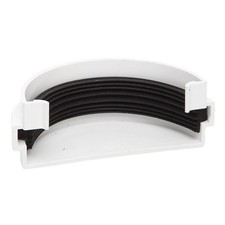 Mini Gutter75mm Half Round Gutter External Stop End  in White RM307W For Sheds