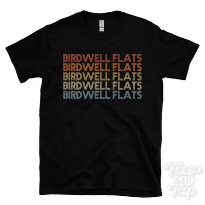 BIRDWELL FLACHE WIEDERHOLTES RETRO-STIL T-SHIRT Herren & Damen UK Ortsname Geschenk