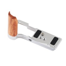 Aluminum Alloy QR L-Shaped Bracket w/ Wooden Handle Grip for Canon EOS R50 V
