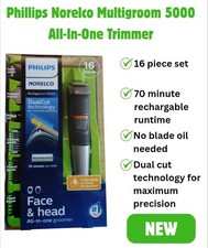 Philips Norelco 16-Pc Multigroom 5000 Face  Head Groomer