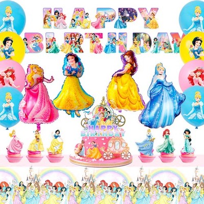 Disney Prinzessinnen Kinder Party Deko Diseny Princess Geburtstags Ballon Banner