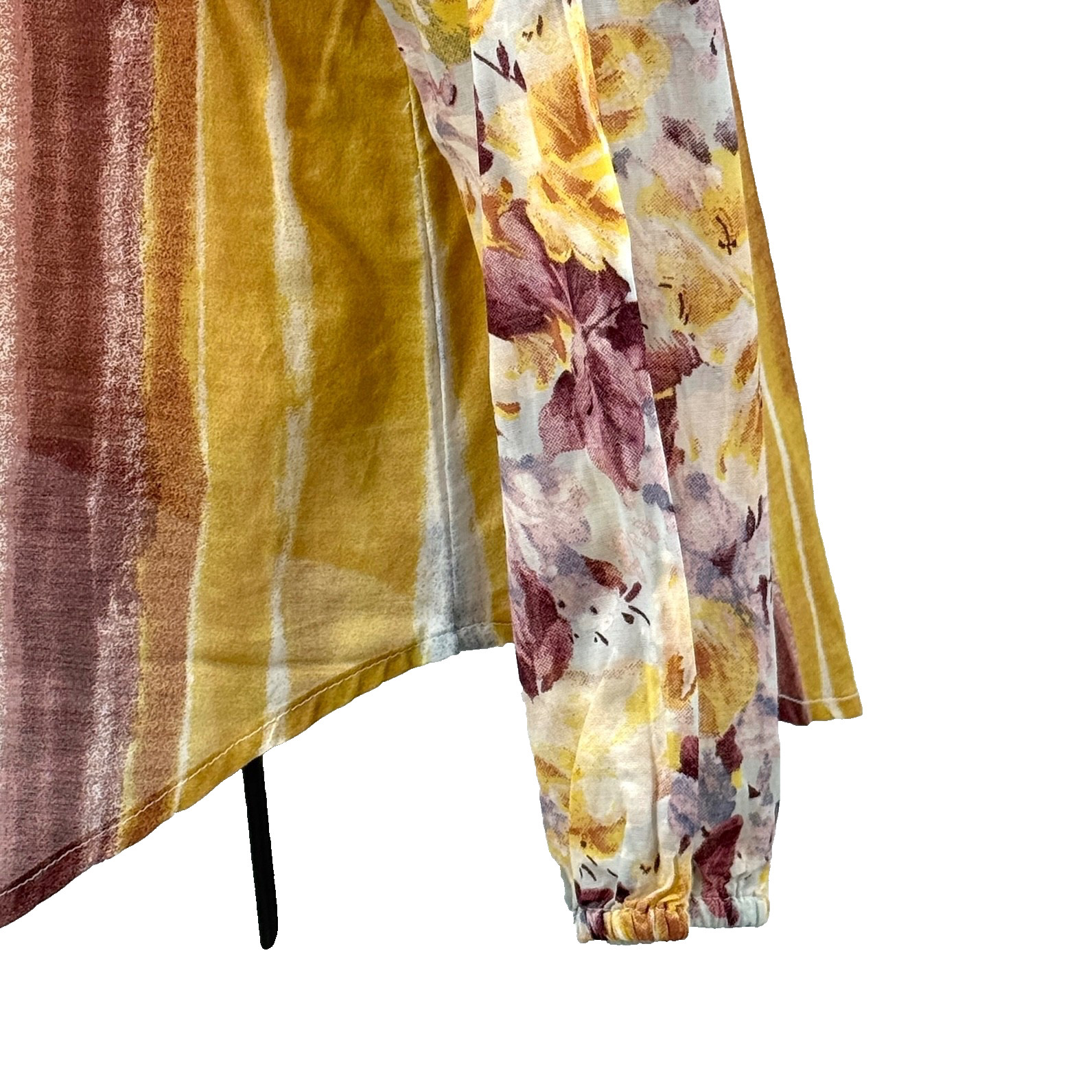 Sundance Womens Top L Boho Peasant Cottagecore Artsy Folk Earthy Stripes Floral