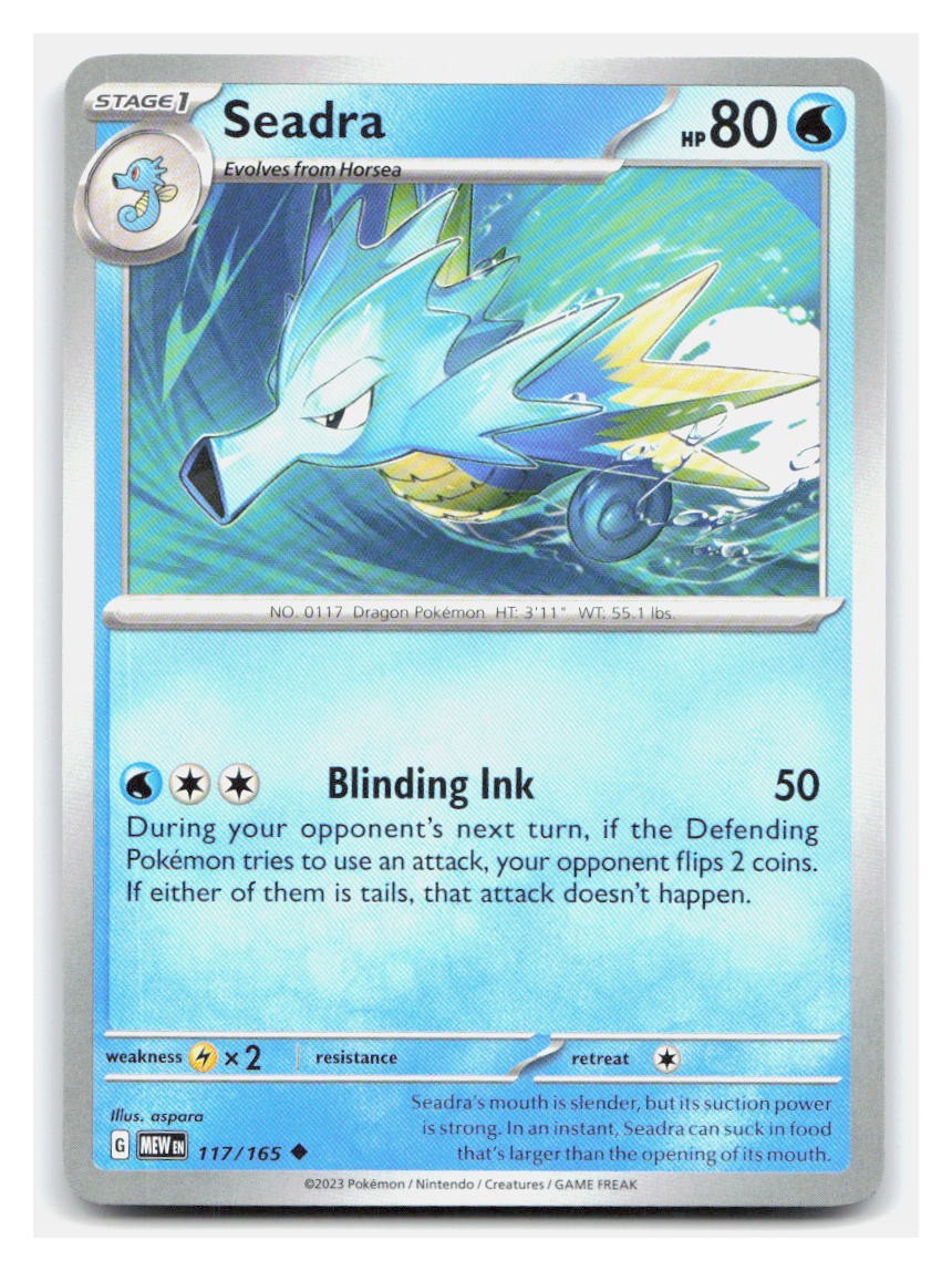 Pokemon 151 Seadra 117/165 Uncommon