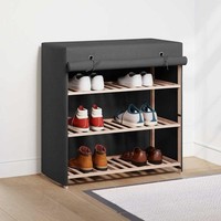Schuhschrank Mit Abdeckung Grau 79 X 40 X 80 Cm Stoff