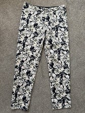 Topshop Petite Floral Rose Cigarette Trousers - Size 10 (25.5" Leg)