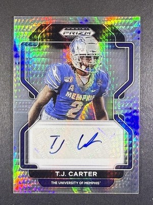 2023 Panini Prizm #RA-TJC T.J. Carter 2022 Hyper RC Rookie Memphis Tigers Auto