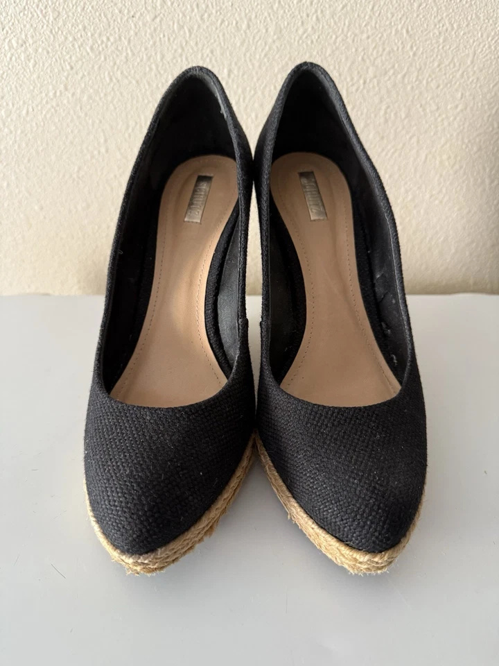 Alpargata Schutz negra y tostada cuña talla 8 elegante pero cómoda Foto 3 de 4