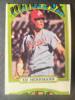 1972 Topps Ed Herrmann #452 miscut Mike Marshall #505