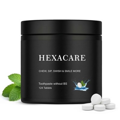 HEXACARE Toothpaste Tablets: 5% Nano-Hydroxyapatite 1 Count (Pack of 124)