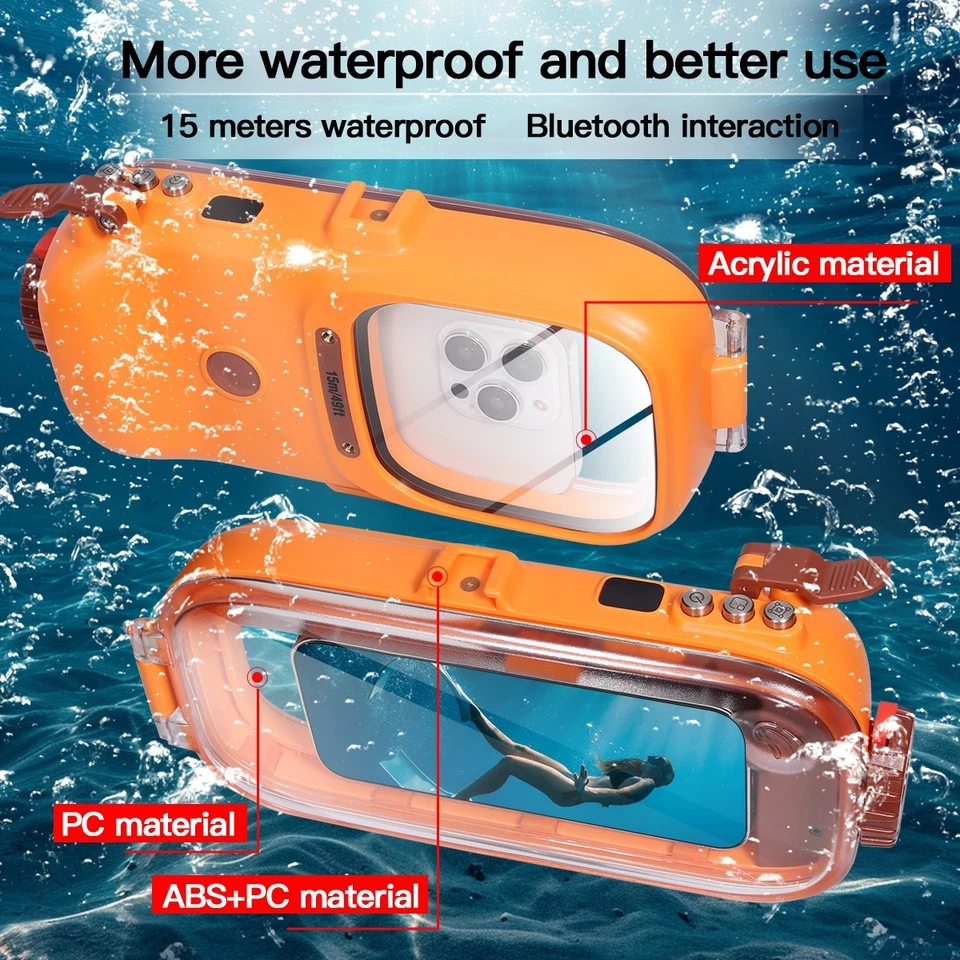 Universal Waterproof Diving Bluetooth Camera Phone Case Cover with Power Display - Image 4 of 4