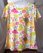 CAT  JACK GIRLS SLEEPWEAR NIGHTGOWN SHORT SLV MULTICOLOR SOFT PAJAMA TOP L NEW