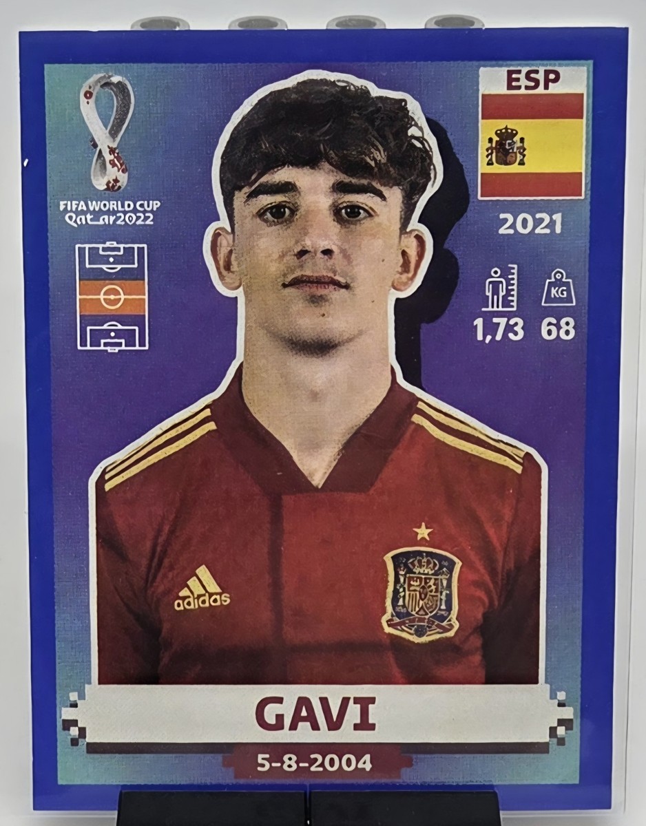 Gavi Panini FIFA World Cup Qatar 2022 Blue Border SP Sticker Spain