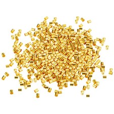 Ymapinc 500Pcs Gold Crimp Beads for Jewelry Making, 2x2mm Crimping