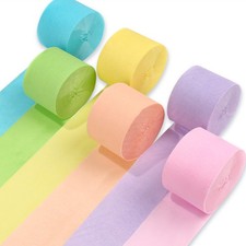 PartyWoo Crepe Paper Streamers 6 Rolls 492ft, Pack of Party Streamers in 6 Paste