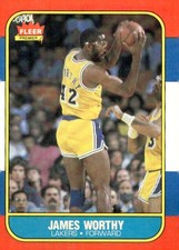 1986-87 Fleer Basketball #131 James Worthy Rookie Card RC. rookie card picture