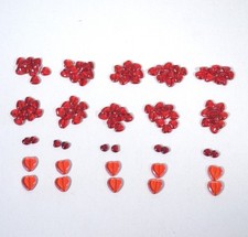 NEW ASSORTED CZECH RED GLASS HEART BEADS, 120 PC