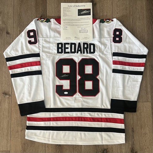 Connor Bedard Autographed Signed Chicago Blackhawks Custom Jersey JSA LOA Size 54 