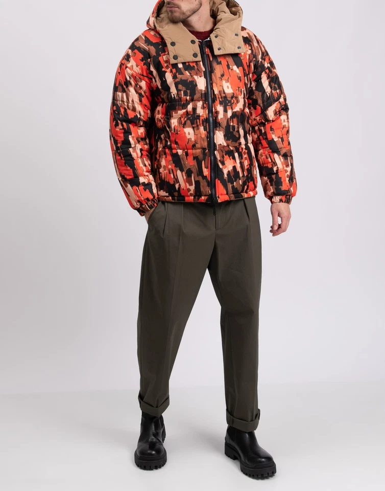  RRP €710 JUST CAVALLI Quilted Jacket IT50 US40 L Padded Printed Detachable Hood - Image 2 of 4