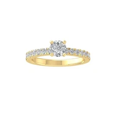 10K Yellow Gold 0.4Ct Lab Grown Diamond Engagement Ring Size 5 For Women 1.78gm