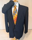 Towncraft Blue Pin Stripe 2-Piece Suit 46S Jacket 36 x 28 Pants VTG Wool Blend