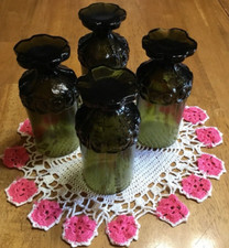 Set of 4 Vintage Tiffin Franciscan Madeira Olive Green Footed 6 3/4" Goblets