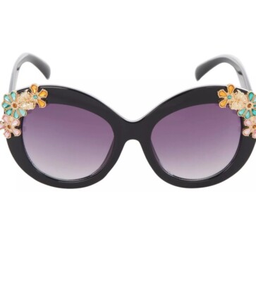 Betsey Johnson Rhinestone Flowers Oval Sunglasses 100  display picture 3