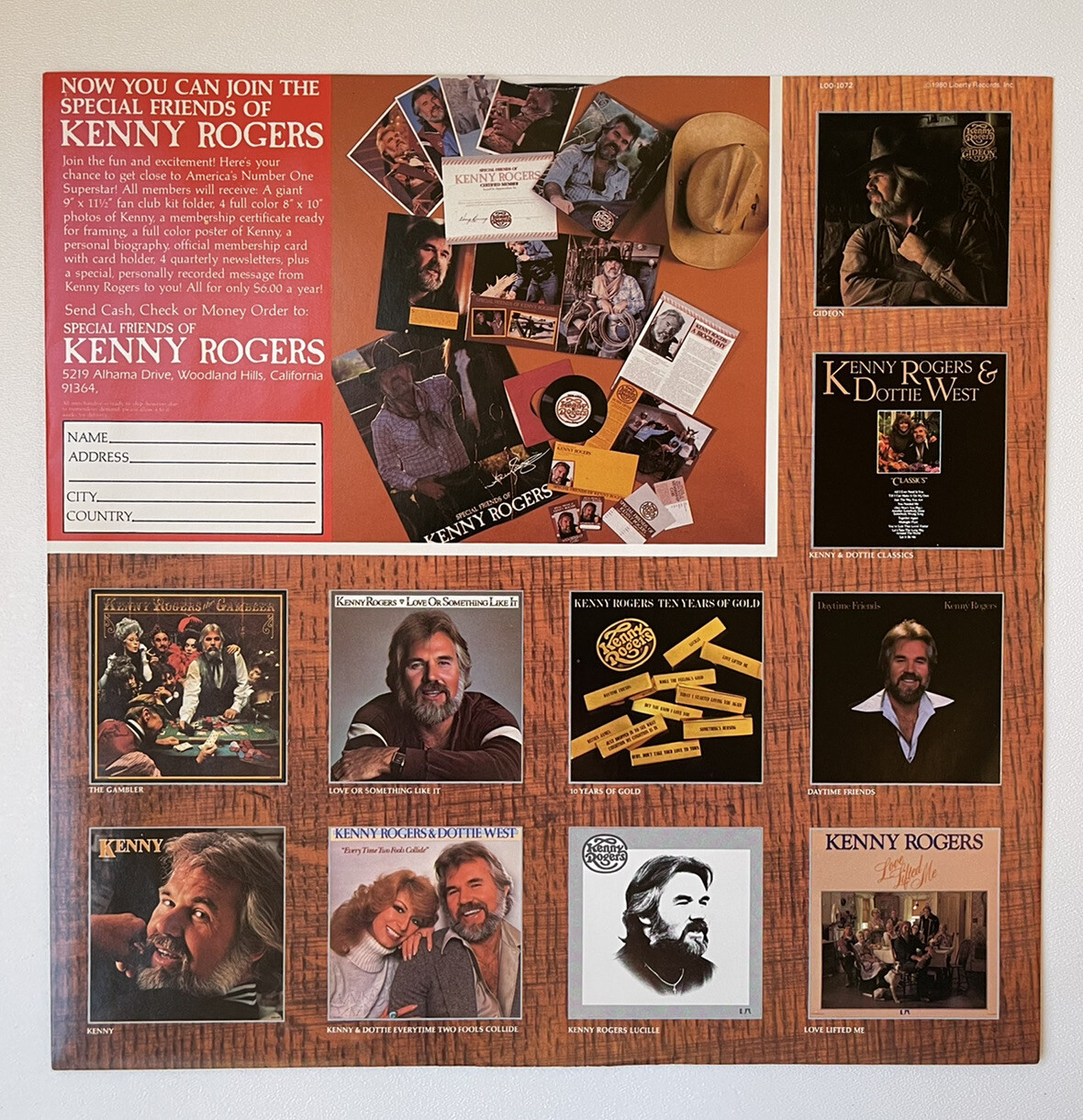 Kenny Rogers' Greatest Hits Vinyl Wrap LP Album 198012 Iconic Huge