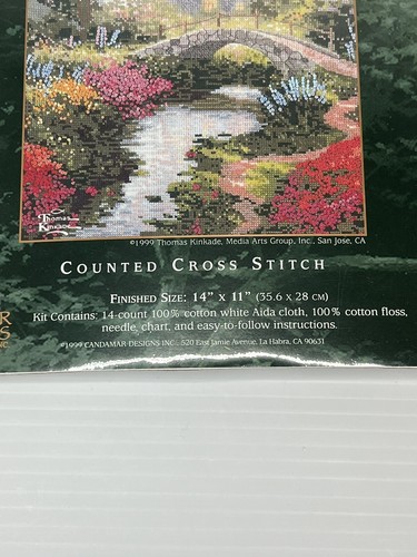 Thomas Kinkade Brookside Hideaway Counted Cross Stitch Kit #51157 Candamar New - Picture 3 of 3