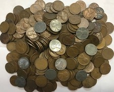 1 POUND WHEAT CENT BAG OF MIXED DATES AND MINT MARKS FROM 1909-1958 WITH STEELS