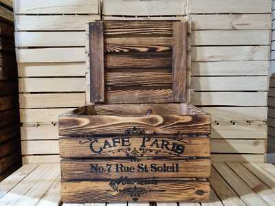 CAFE PARIS RUSTIKAL VINTAGE HOLZ APFEL KISTEN KISTEN - FÜR MÄNNERHÖHLE / SIE SCHUPPEN