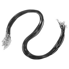 10pcs 24 Inch Waxed Necklace Cord 2mm for Jewelry Making,Black