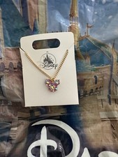 New Walt Disney World Mickey Mouse Crystals Pendant Necklace New Magic Kingdom