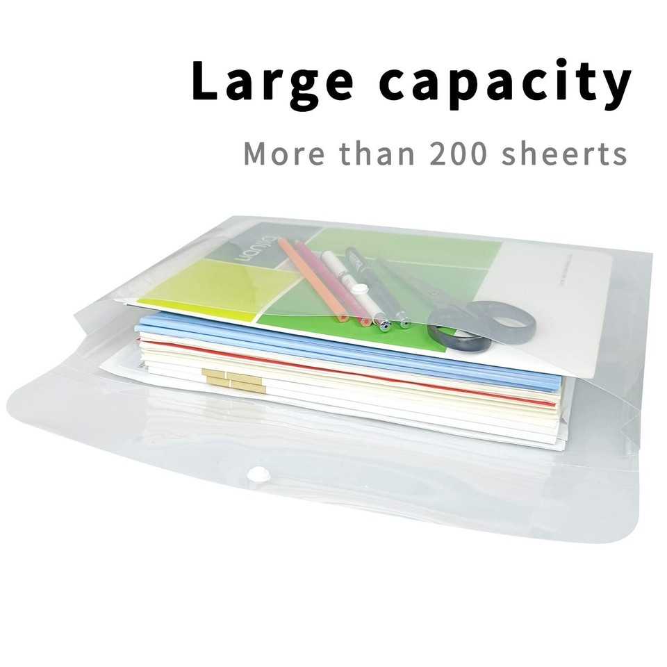 Plastic Legal Size Envelopes with Snap Closure Expandable Organizer Clear Col... eBay