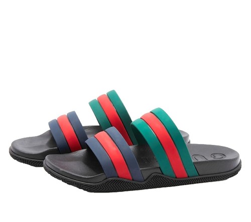 Gucci Authentic Rubber Men’s White Green Red Slides Sandals 8 Authentic Men main image 2