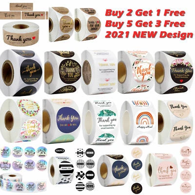 X500 Thank You Stickers For Your Purchase Business Labels Round Heart Wedding