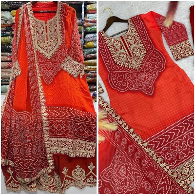 BOLLYWOOD NEW PLAZZO SUIT ETHNIC INDIAN KAMEEZ SALWAR PAKISTANI DESIGNER WEDDING