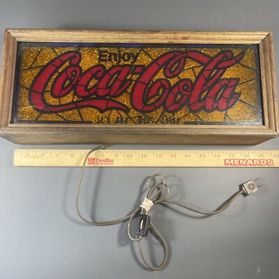 VINTAGE 1970's COCA-COLA MANTEL BAR LIGHT Tested! The RARE Gold With Red Script!