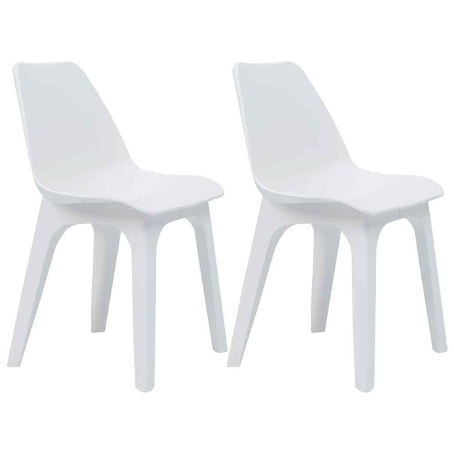 Garden Chairs 2 pcs White Plastic | eBay